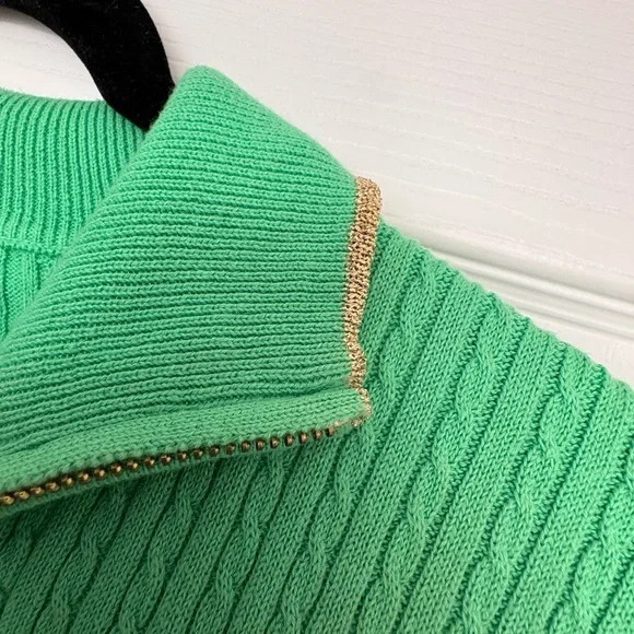 Ralph Lauren Green Zip-Up Sweater -large but fits like Med. - Picture 3 of 5